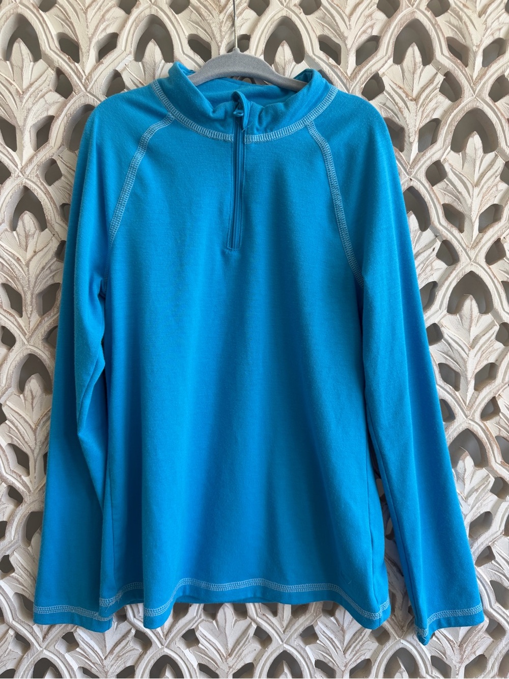 REI Kids Quarter Zip Performance Top Size 8 Blue Slim Fit
